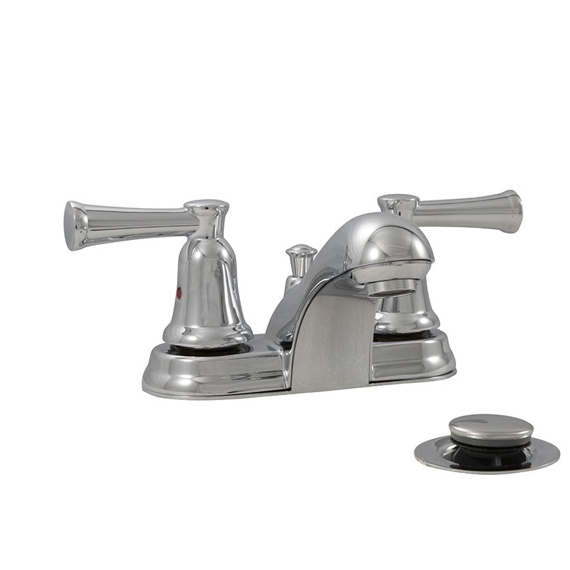 2-Handle Bathroom Faucet 410 Chrome — installed room view — color Chrome