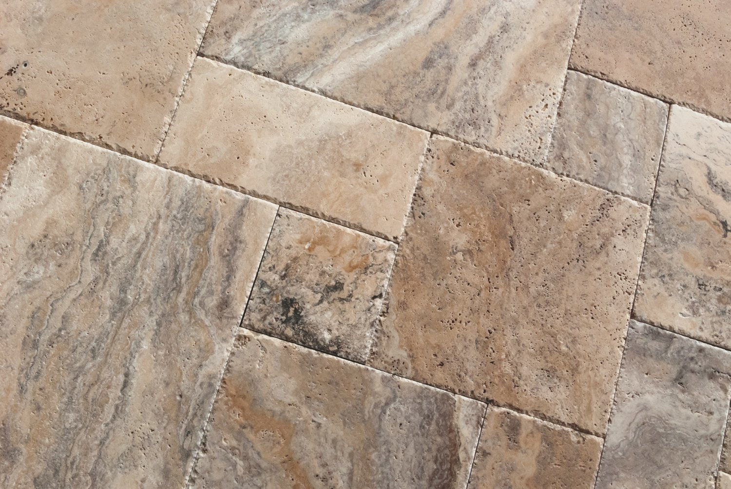 Philadelphia Honed-Unfilled-Chiseled-Brushed Travertine Versailles Pattern product view