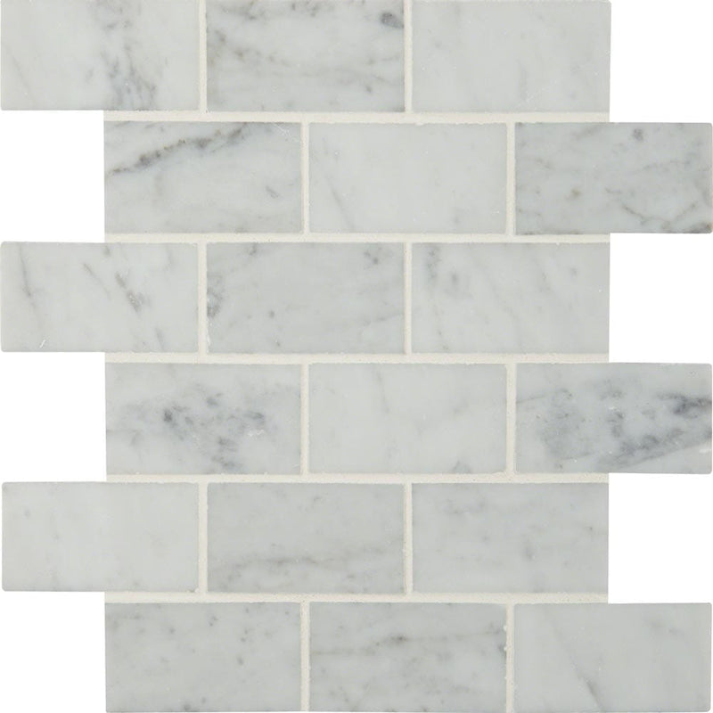 Carrara White 2x4 Polished Marble Mosaic product view