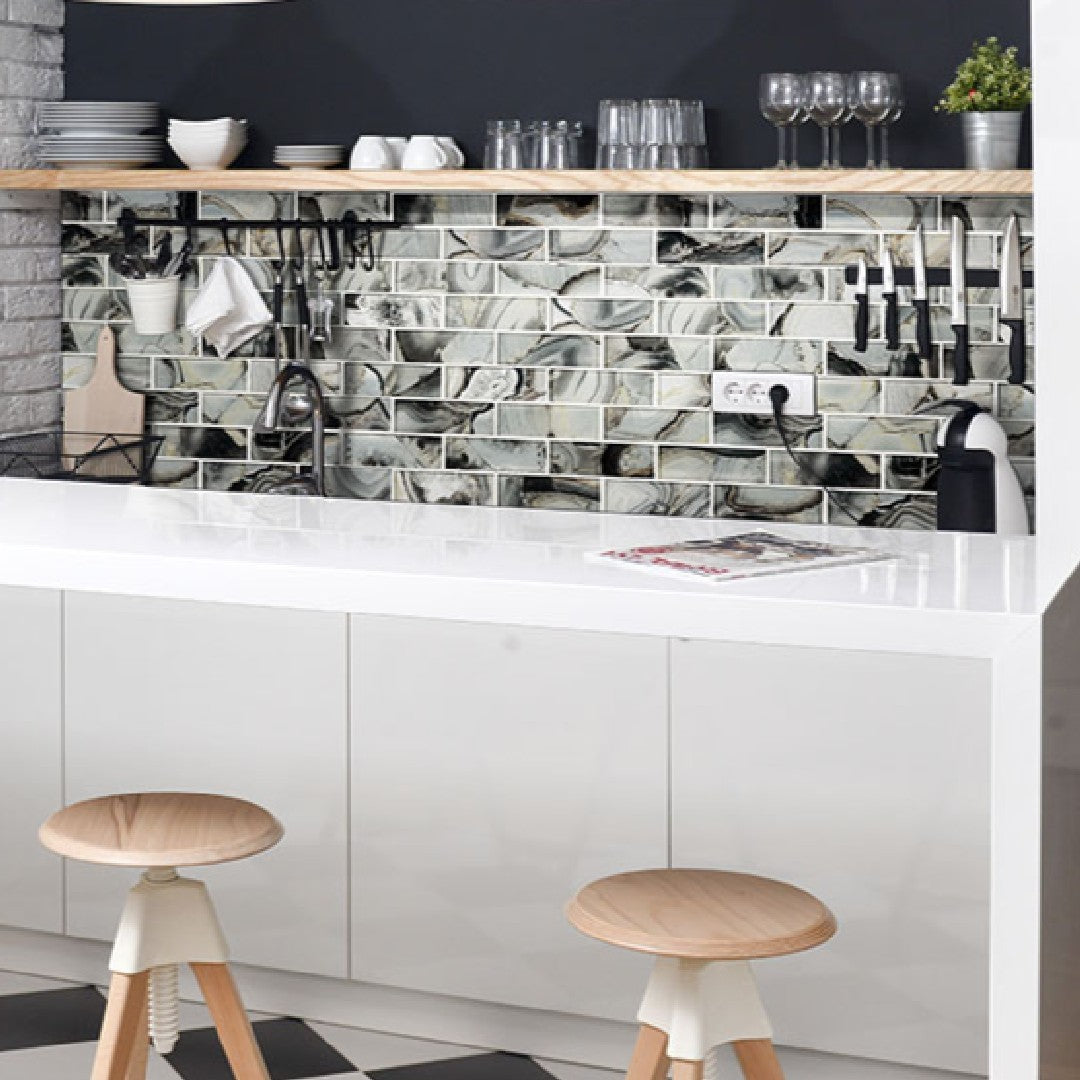 Midnight Agate 2x6 8mm Matte Glass Subway Mosaic — clean product view