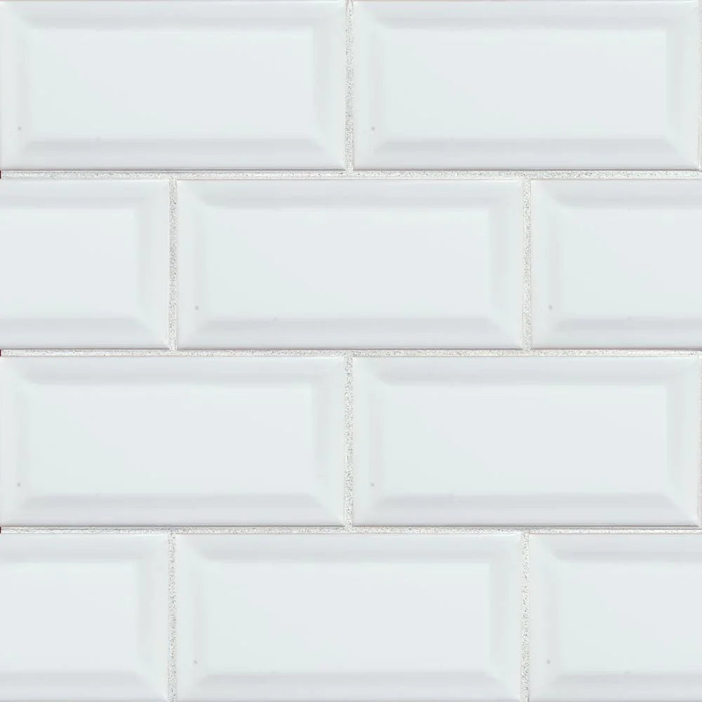 Domino 3x6 Glossy Beveled Ceramic Subway Tile product view