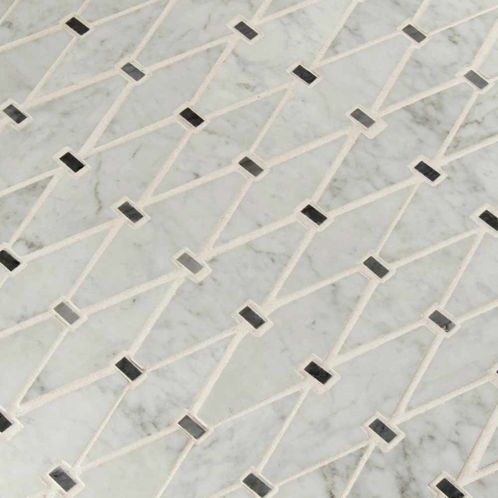 Marbella Diamond 10mm Polished Marble Waterjet Mosaic product view