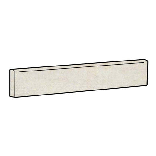 Metropolis 3x24 Matte Stained-Concrete-Look Porcelain Bullnose — clean product view — color Cloud