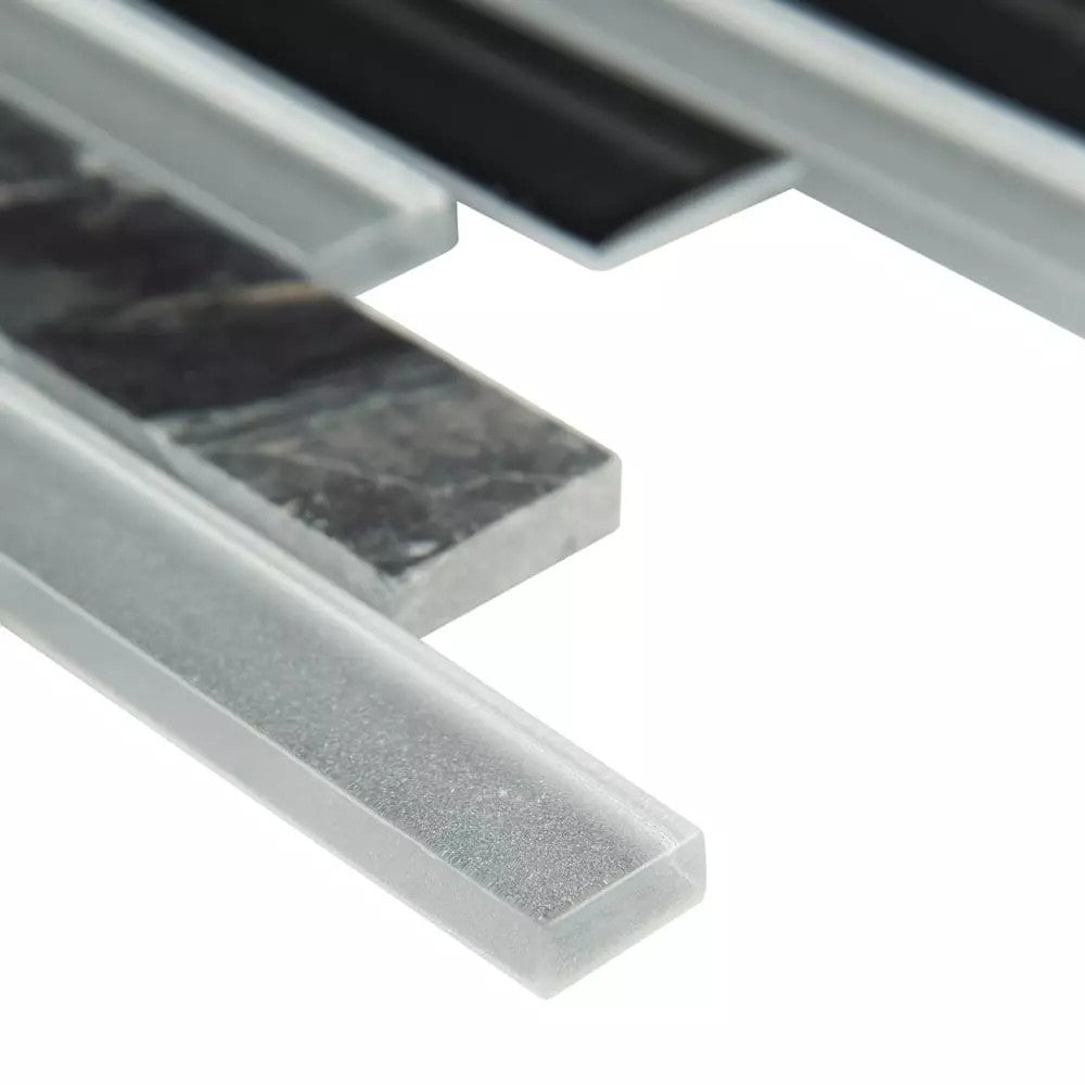 Rocklin Interlocking 8mm Stone-Glass Mosaic product view