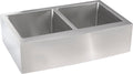 16-Gauge Stainless-Steel Farmhouse Apron Double-Bowl 50/50 Sink — clean product view — color Light gray stainless steel