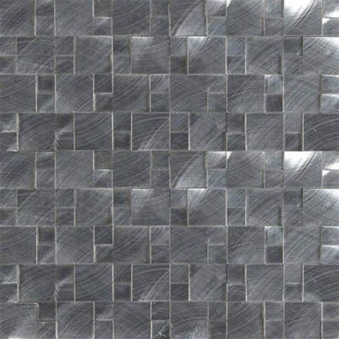 Silver Aluminum Brushed 3D Metal Mosaic — clean product view