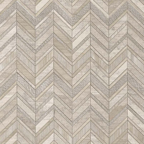 White Quarry Chevron 10mm Marble Mosaic — clean product view
