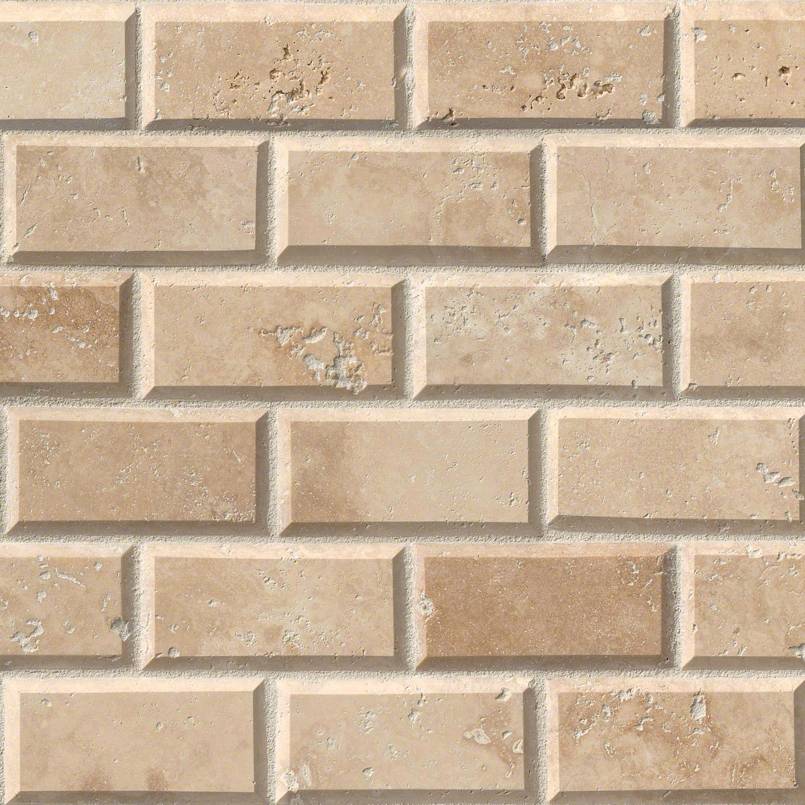 Tuscany Ivory 2x4 Beveled Travertine Mosaic — clean product view