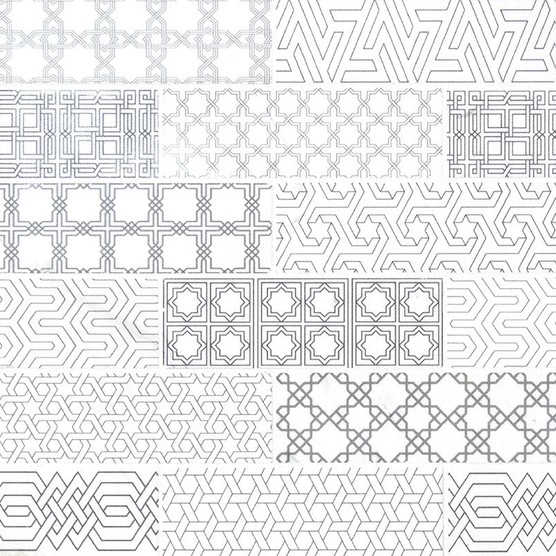 Abani Subway Honed Marble Mosaic — clean product view — color Gray-blue and white