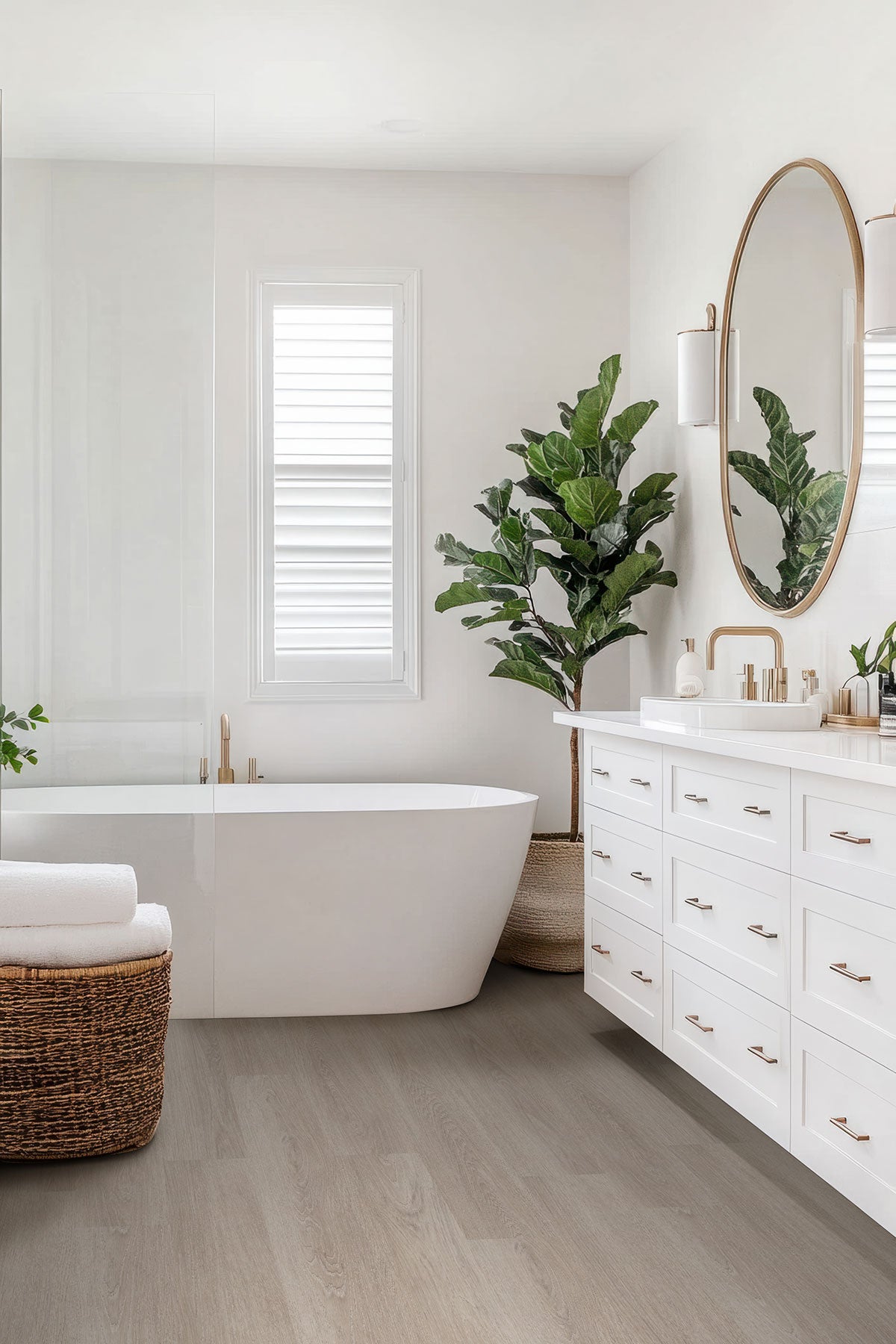 Acclima Glue-Down Luxury Vinyl Plank — installed room view — color Wharton