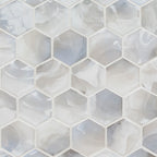 Akoya Pearl 3-Inch Hexagon Mosaic Tile — clean product view — color Pearl