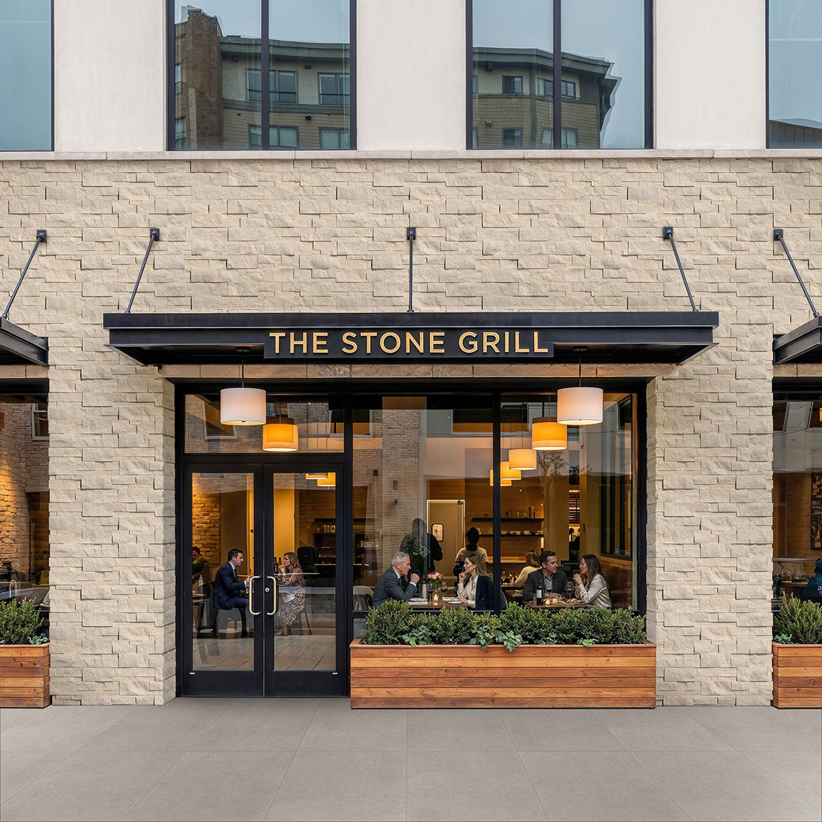 Cementique Silver Porcelain Paver - installed example (representative)
