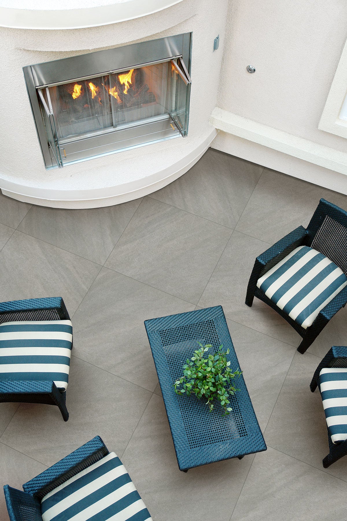 Fossil Snow Porcelain Paver - installed example (representative)