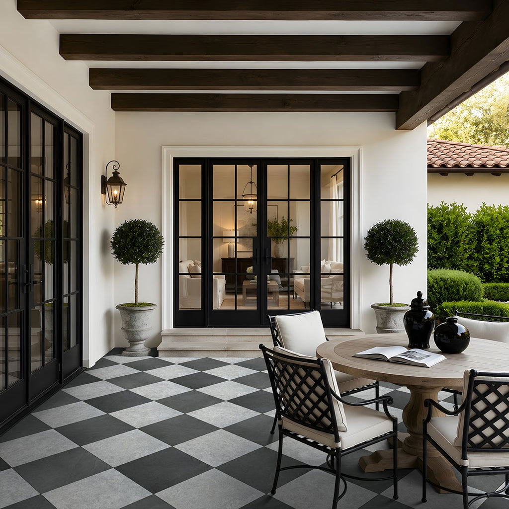 Legions Lunar Silver Porcelain Paver - installed example (representative)