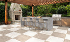 Soreno Ivory Porcelain Paver - installed example (representative)