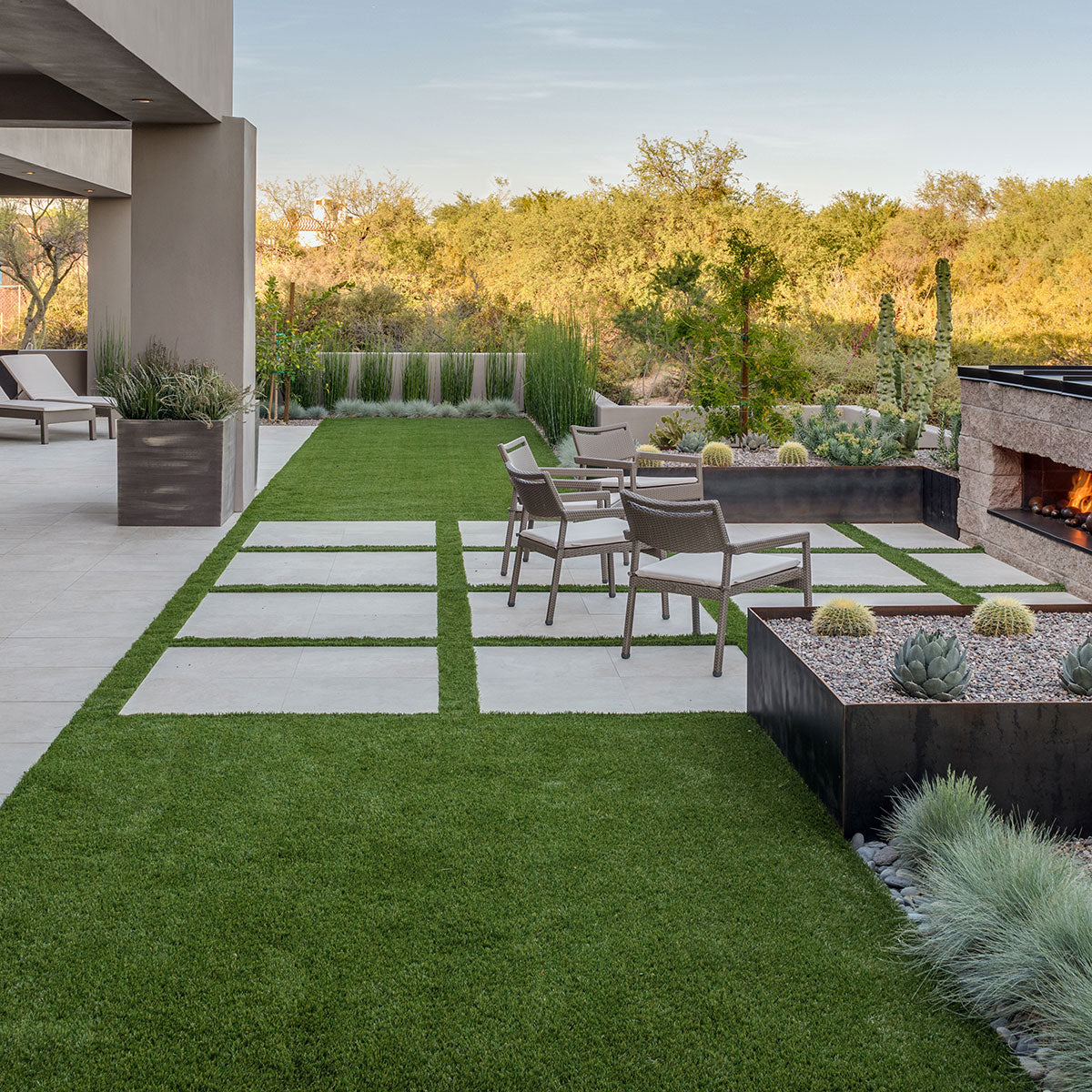 Tierra Ivory Porcelain Paver - installed example (representative)