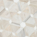 Angora Floralis Polished Marble Mosaic — isometric scale view — color Floralis