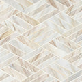 Angora Rhombus Polished Marble Mosaic — clean product view — color Warm white, cream, beige and soft gray