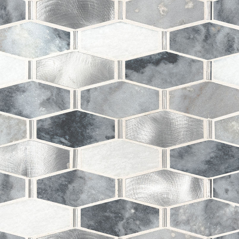 Ankara Polished Stone and Metal Mosaic — clean product view — color Metal Stone