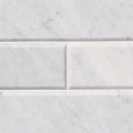 Arabescato Carrara 4x12 Honed Big-Beveled Marble Tile — clean product view — color Cool white with soft dusty-gray veining