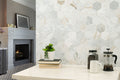 Arabescato Venato 4-Inch Hexagon Peel-and-Stick Marble Wall Tile — installed room view — color Venato Peel And Stick