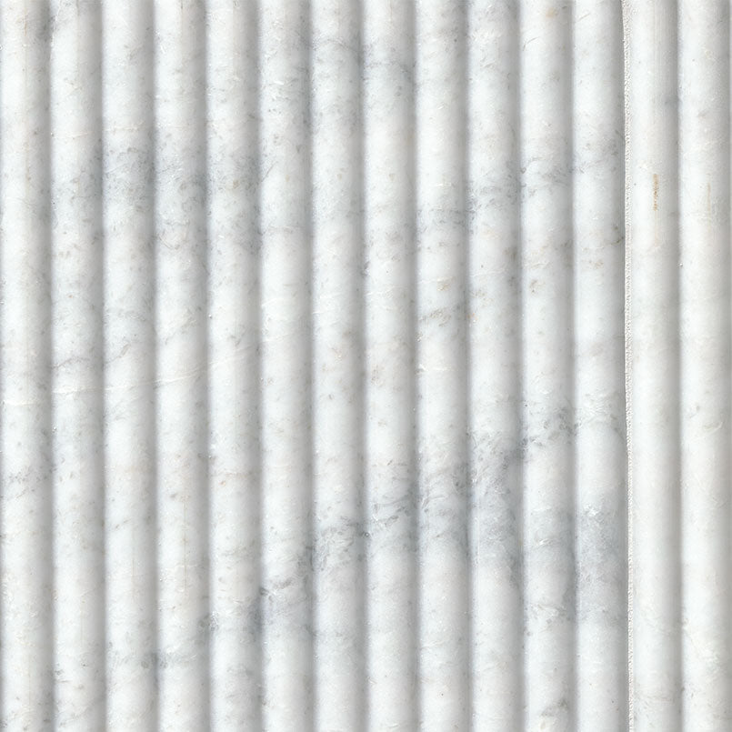 Arabescato Venato Milano Ribbo 12x24 Honed Fluted Marble Wall Tile surface detail