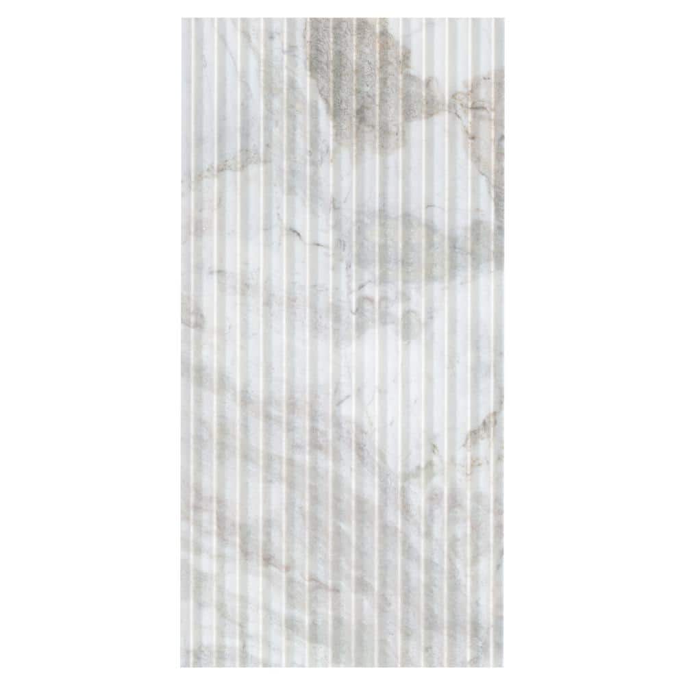 Arabescato Venato Valentino Fluto 12x24 Honed Fluted Marble Wall Tile — clean product view