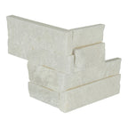 RockMount M-Series 4.5x9 Natural-Stone Mini Panel Corner — close-up texture view — color Arctic White