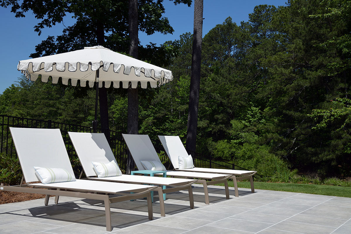 Beton Grey Porcelain Pool Coping - installed example (representative)