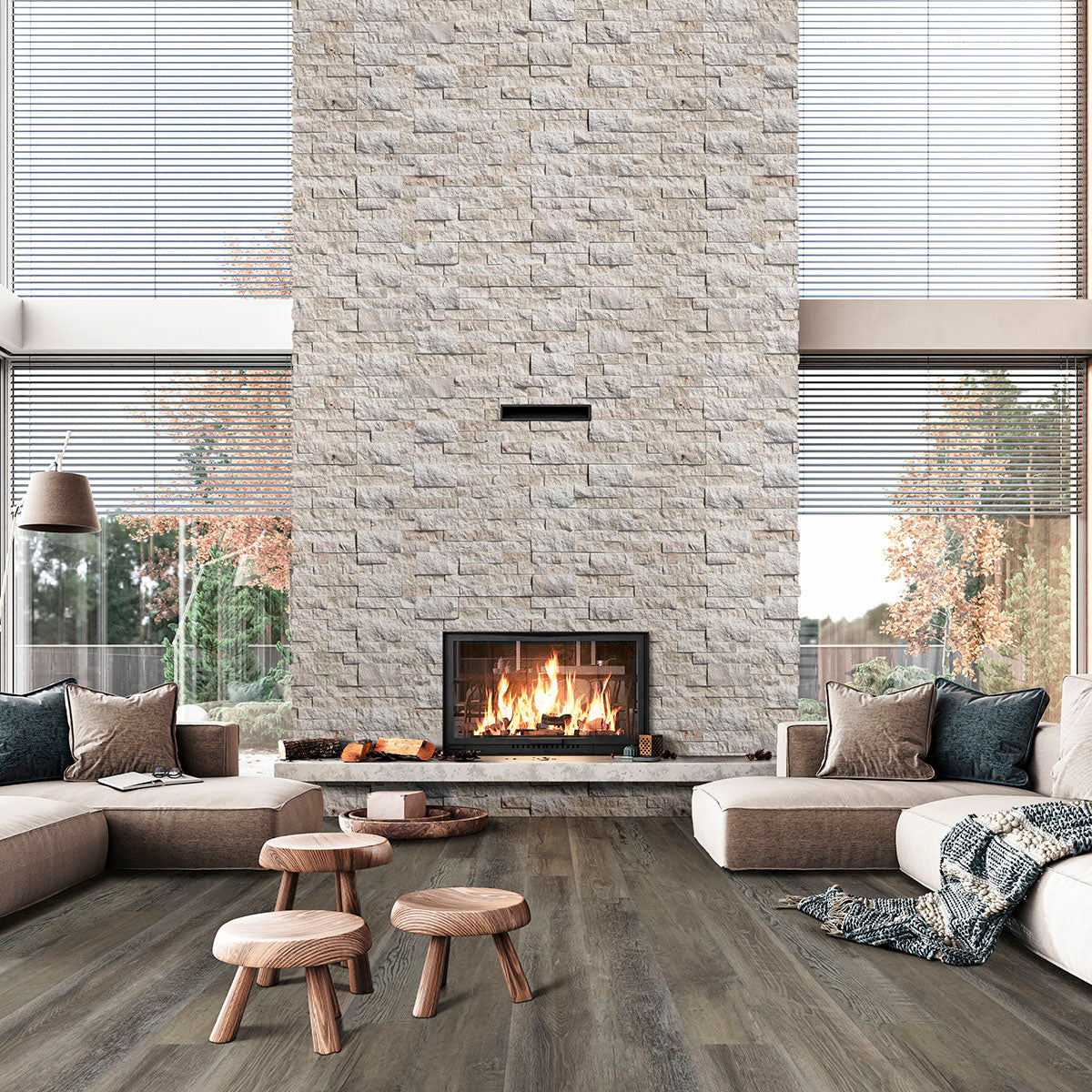 Ashton 2.0 Waterproof Rigid Core Luxury Vinyl Plank — installed room view — color Stableton