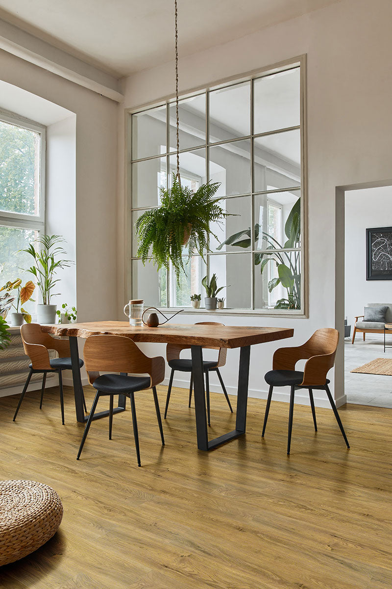 Ashton Waterproof Rigid Core Luxury Vinyl Plank — installed room view — color Colston Park