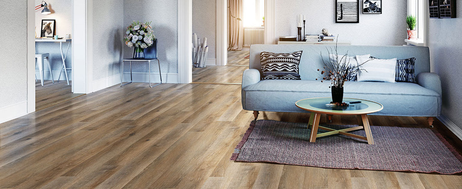 Ashton Waterproof Rigid Core Luxury Vinyl Plank installed room scene