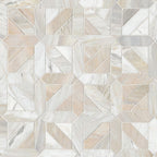 Athena Gold Geometrica Honed Marble Mosaic — isometric scale view