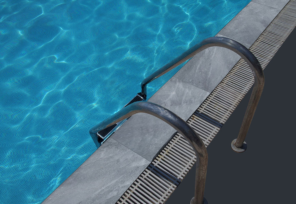 Atlantic Blue Natural Stone Pool Coping - installed example (representative)