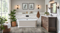 Smithcliffs Waterproof Hybrid Rigid-Core Flooring — installed room view — color Avery Ash