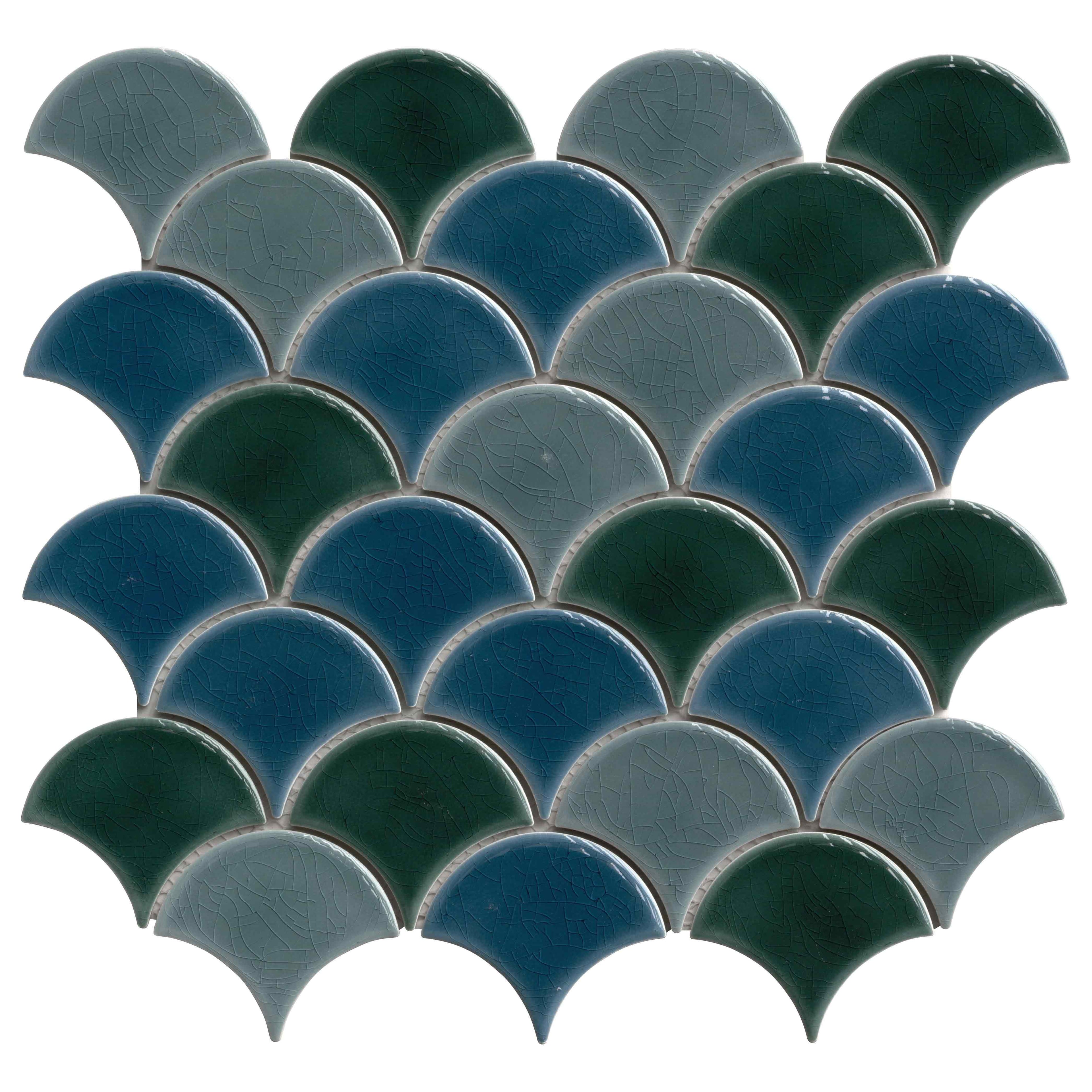 Azul Scallop 8mm Glossy Porcelain Mosaic — clean product view