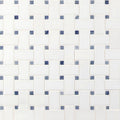 Azula Basketweave Polished Marble Mosaic — clean product view — color Cool gray and deep blue