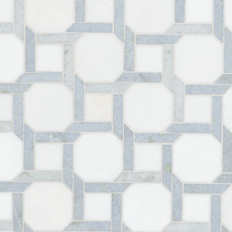 Azula Kaya Polished Marble Mosaic — isometric scale view — color Kaya
