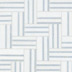 Azula Linea Polished Marble Mosaic — isometric scale view — color Linea
