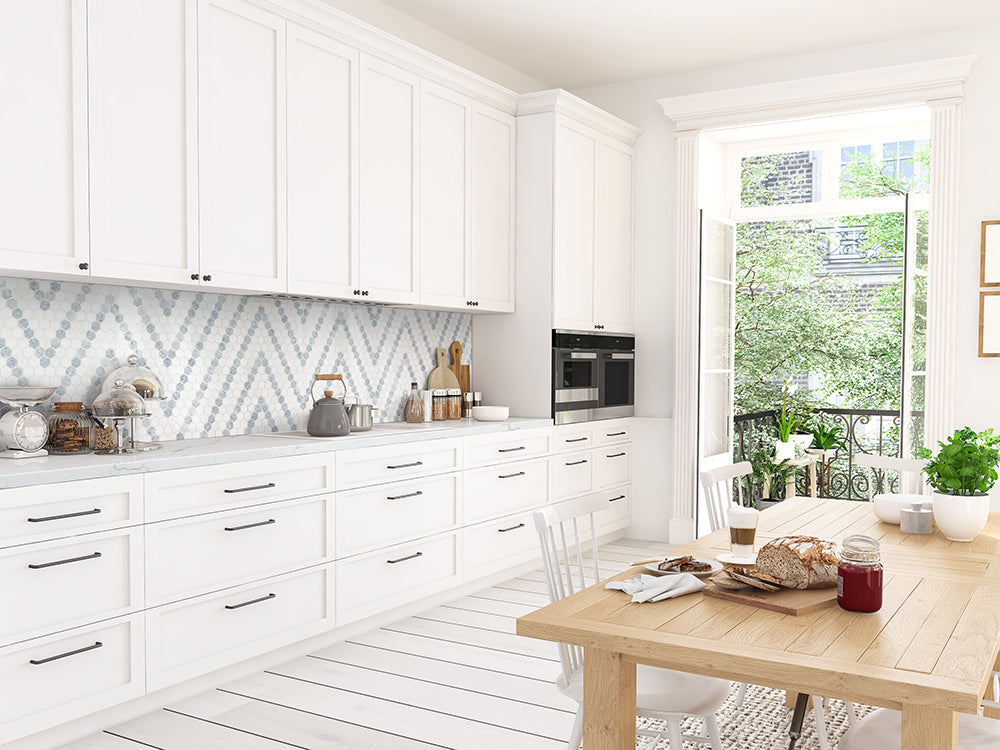 Azula Sazi Polished Marble Mosaic — clean product view — color Sazi