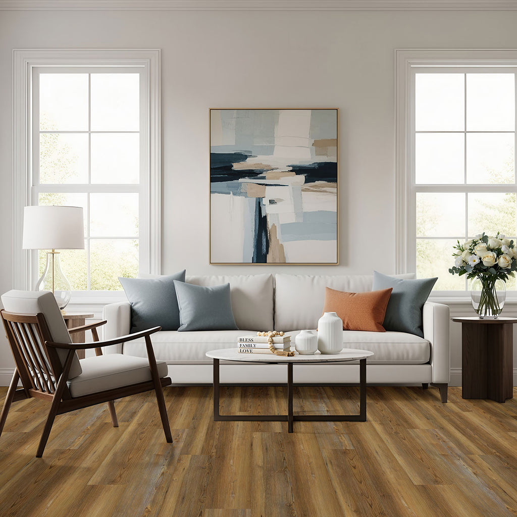 Cyrus 2.0 Barnstorm, supplier room scene showing flooring (VTRBARSTO7X48-5MM-20MIL)