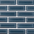 Highland Park 2x6 Glossy Beveled Ceramic Wall Tile — clean product view — color Bay Blue