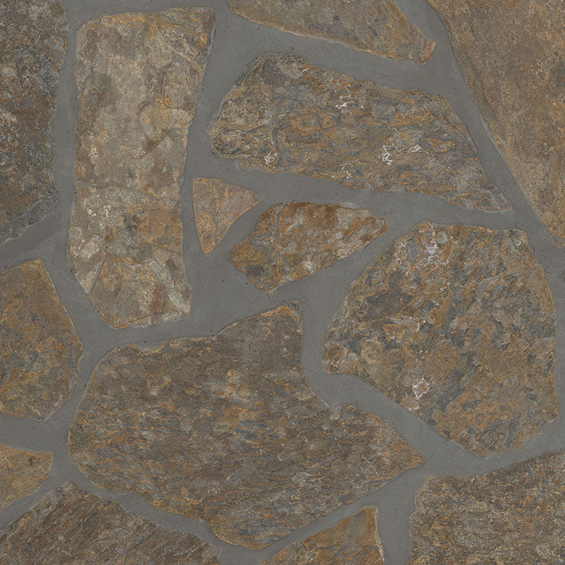 Rockmount Natural-Stone Fieldstone Corners — isometric scale view — color Bedford