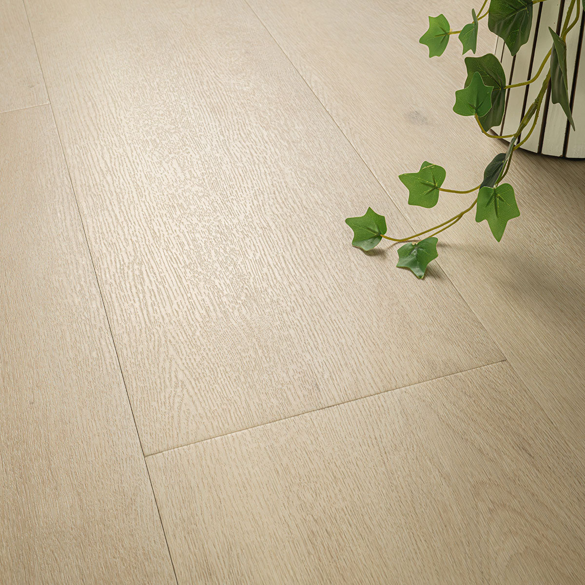 Ashton 2.0 Waterproof Rigid Core Luxury Vinyl Plank — installed room view — color Benton Blonde