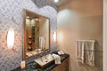 Bergamo Marble Herringbone Tile — installed room view