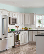 Bernini Bullnose Trim — installed room view — color Camo