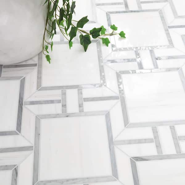 Bianco Dolomite Alana Polished Marble Mosaic product view