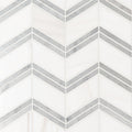 Bianco Dolomite Chevron Polished Marble Mosaic — clean product view — color White-cool with light gray veining