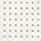 Bianco Dolomite Crema Dotty Polished Marble Mosaic surface detail