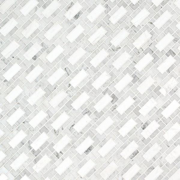 Bianco Dolomite Lynx Polished Marble Mosaic product view